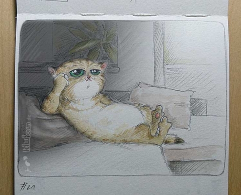 Abendliche EAbendliche Entspannung auf dem Sofa. Daily Illu #21