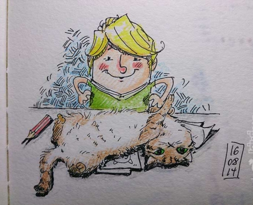Einmal Katze kraulen bitte - Daily Illu Tag 33