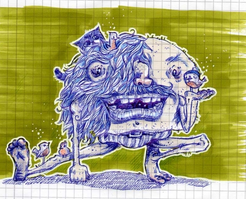 Mond-Vogel...? Nee, der hat nen Vogel. Nee - zwei, oder drei, ach vier sind's. Daily Illu Tag 39
