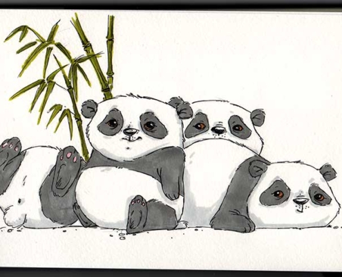 Zeit zum Entspannen mit den Panda-Freunden. Daily Illu Tag 46
