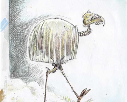mein Vogeltier - inspiriert von Hubertus Wagner's "Totemwagen" - Daily Illu Tag 54