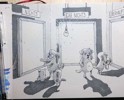 ... der Hit In der Kunstausstellung: Nichts, Gar Nichts, Überhaupt Nichts - Daily Illu Tag 71 - Nadine Reitz