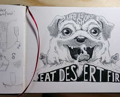 Life is short, eat dessert first - Daily Illu Tag 85 - Nadine Reitz