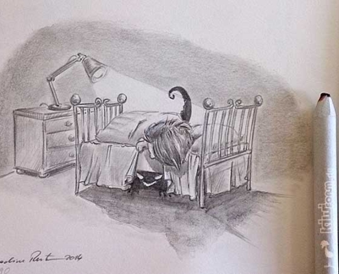 Monster unter'm Bett - Daily Illu Tag 90 - Nadine Reitz