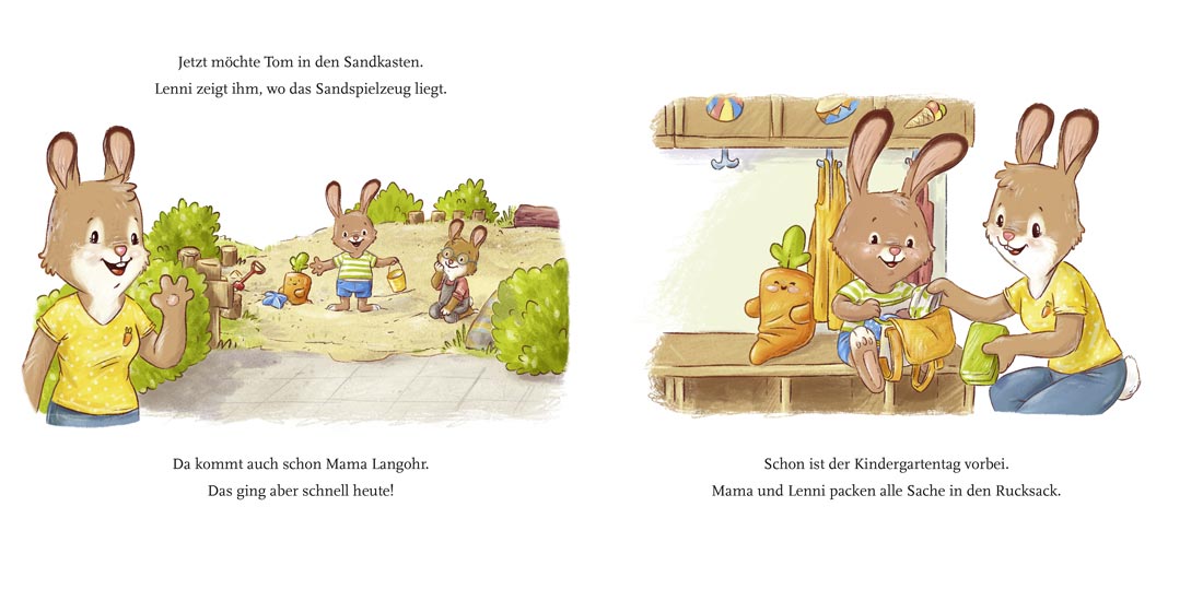 DS10 Pappbilderbuch "Lenni Langohr und Möhrchen - Im Kindergarten", Baumhausverlag